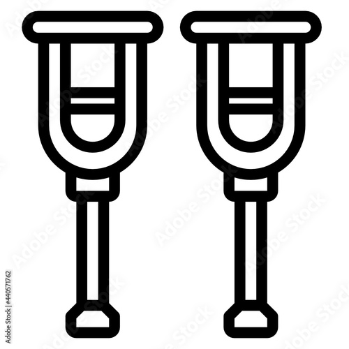 Crutch line icon