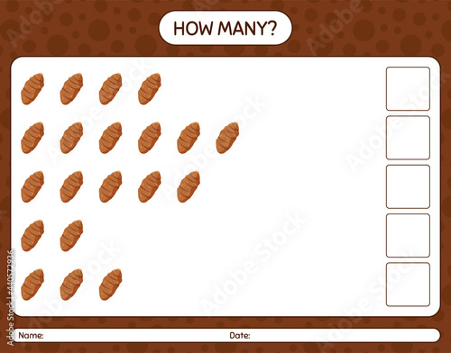 How many counting game with taro root. worksheet for preschool kids, kids activity sheet, printable worksheet