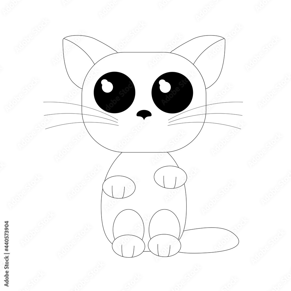 Fototapeta premium kitten drawn in the vector stands on hind legs