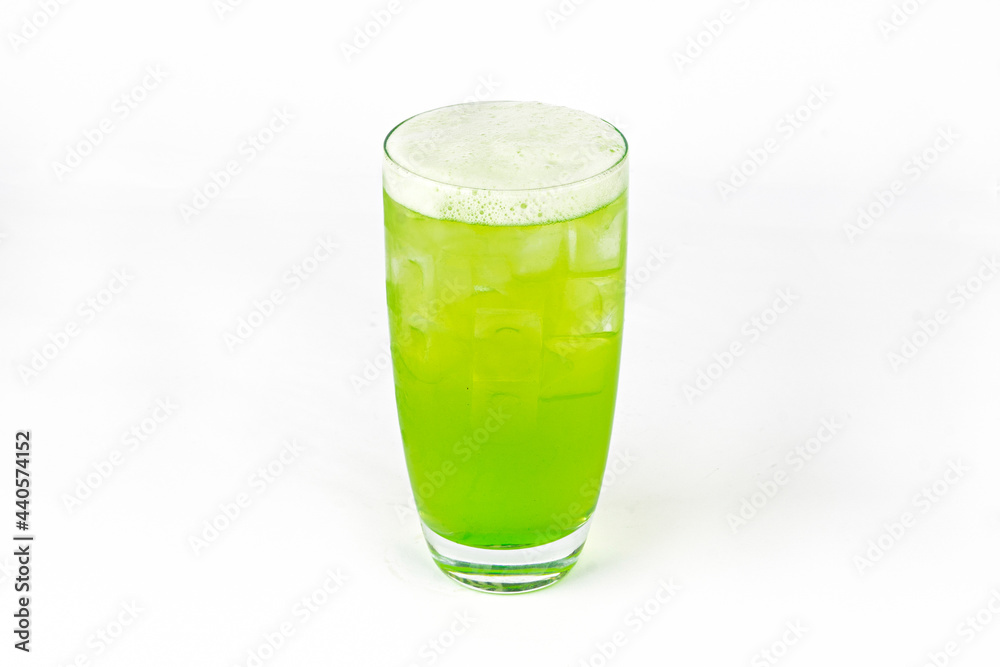 Green fresh cocktail smoothie jusice in glass with ice isolated on white. vitamin drink detox Green fresh cocktail smoothie jusice in glass with ice isolated on white. vitamin drink detox