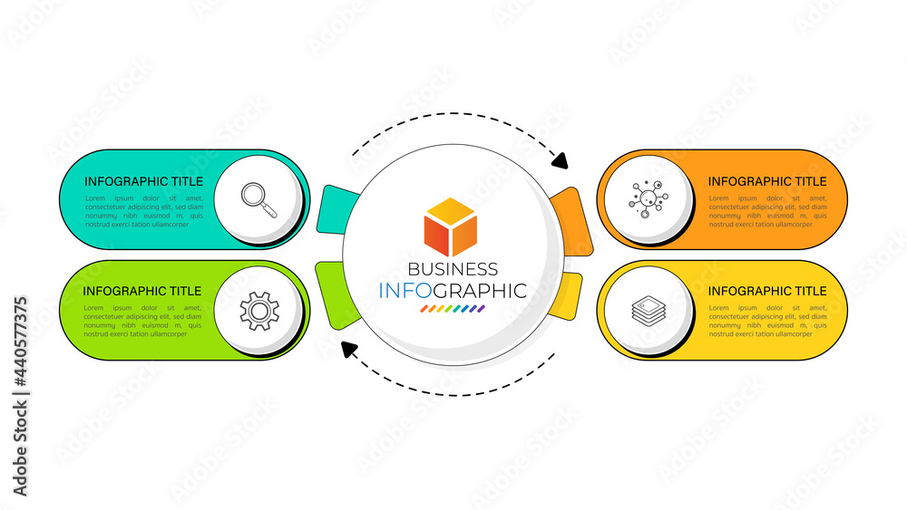 Minimal infographic circle element template can be used for workflow ...