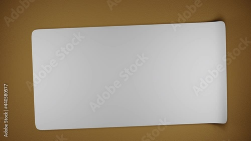 3d animation a folded piece of paper in a roll