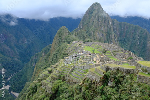 Peru Machu Picchu - Aerial view of Machu Picchu ruins