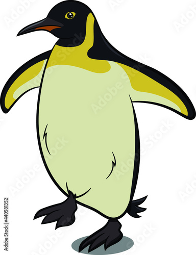 Penguin Walking. Snow Birds. Birds from Different parts of World. Common Birds. Bird Icon Vector Illustrations Isolated Doodle on White Background. Colorful Birds Set