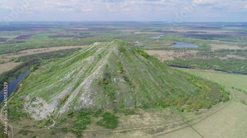 Aerial video of the lonely hill Yuraktau photo