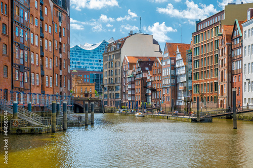Hamburg, Germany. The Nikolaifleet, a canal in the old town (German: Altstadt), is considered one of the oldest parts of the Port of Hamburg. © foto-select