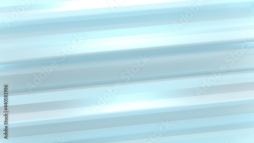 Abstract glass background in blue and white with geometric lines. 3D Render