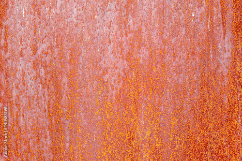 Rust on painted metal when exposed to the environment
