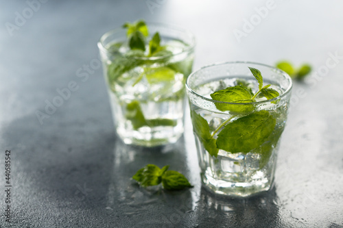 Refreshing mint drink or cocktail