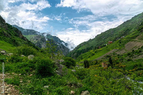 Mountain Mediterranean landscape. Mountains and clouds