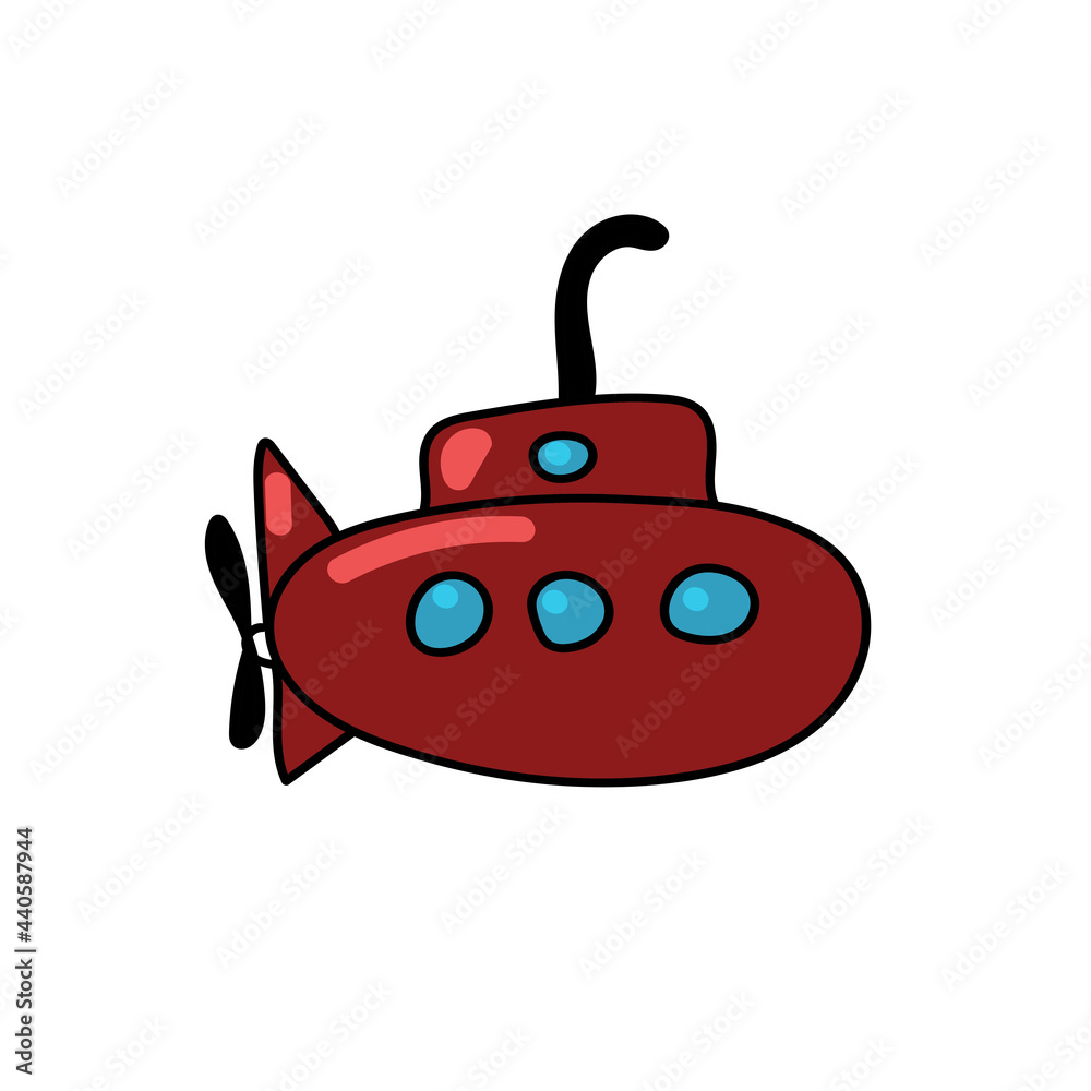 Ship. Cartoon style. Vector image for children. Can be used on posters, invitations, textiles, t-shirts, flyers, and so on Ship. Cartoon style. Vector image for children. Can be used on posters, invitations, textiles, t-shirts, flyers, and so on