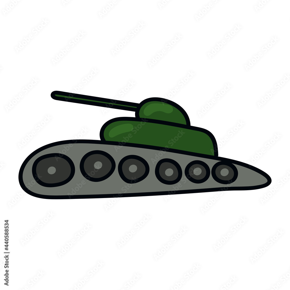 Tank icon in color drawing. Military weapon war. Tank icon in color drawing. Military weapon war.