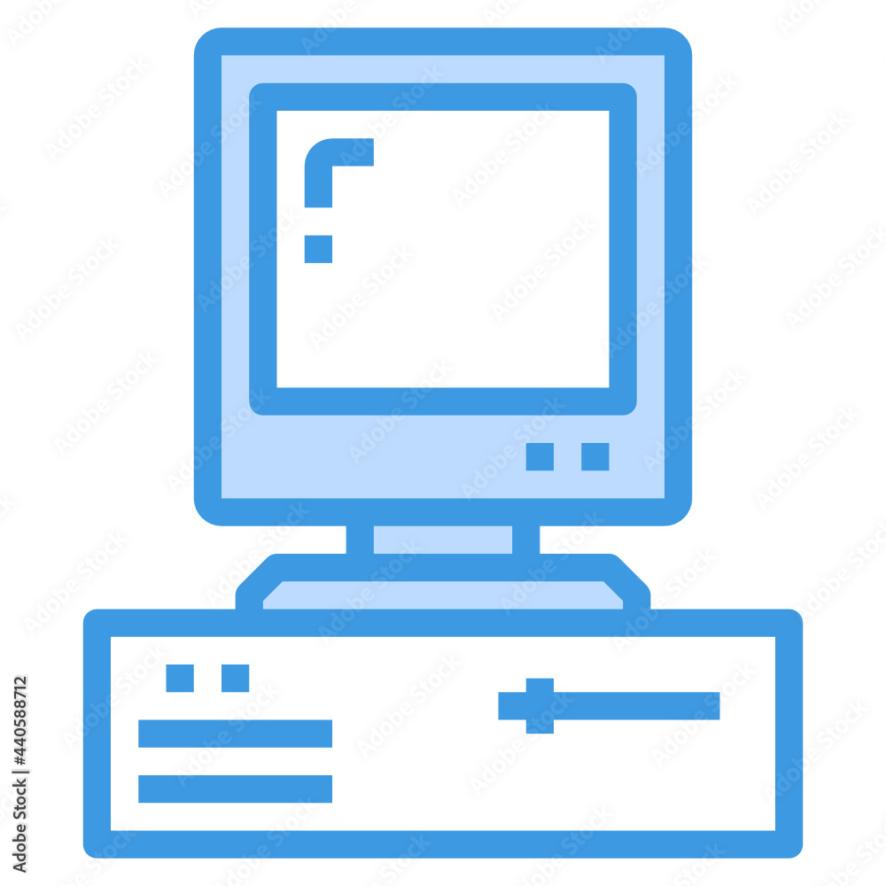 Computer blue outline icon Computer blue outline icon