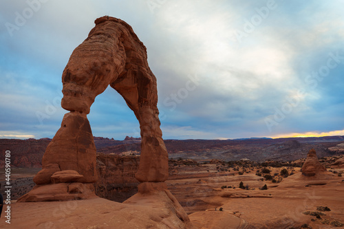 Amazing view of Utah's famous Delicate Arch in Arches National Park, USA Fototapet