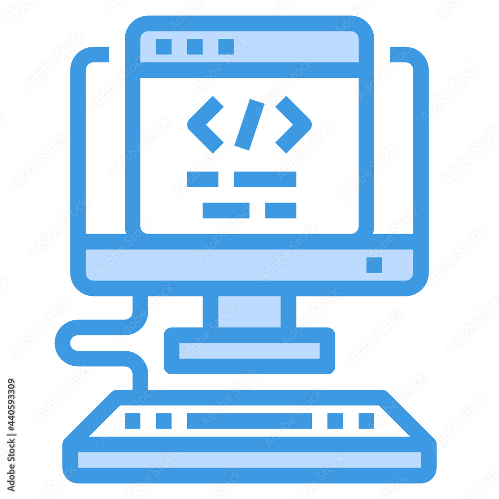 Coding blue outline icon Coding blue outline icon