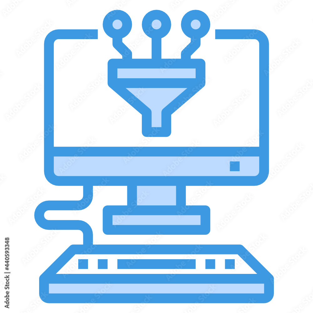Obraz premium Filter blue outline icon