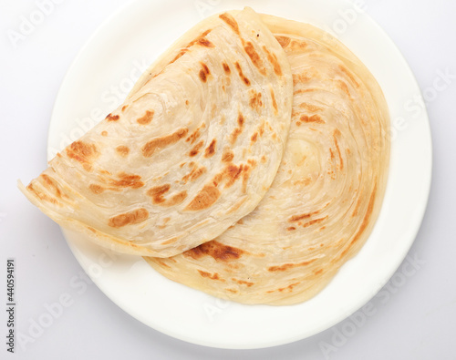 Kerala paratha / porotta / roti /Malabar parotta / barotta is a layered flatbread made from maida flour ,South Indian, Kerala food, Tamil Nadu india,Sri Lankan. 