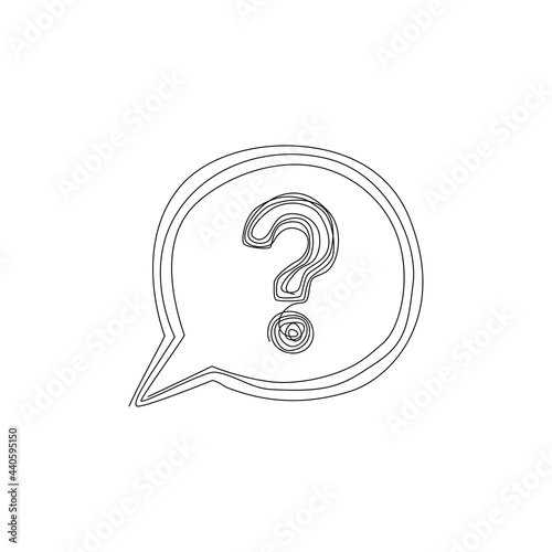 A question mark is drawn on a single black line on a white background
