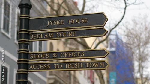 Information sign in New York in 4K slow motion 60fps