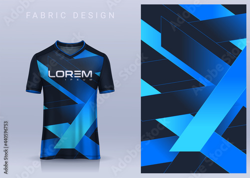 Fabric textile design for Sport t-shirt, Soccer jersey mockup for football club. uniform front view.