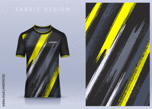 Fabric textile design for Sport t-shirt, Soccer jersey mockup for football club. uniform front view.