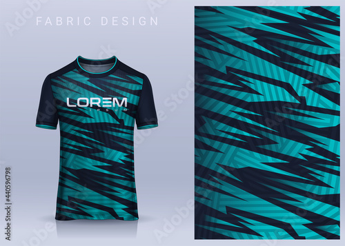 Fabric textile design for Sport t-shirt, Soccer jersey mockup for football club. uniform front view.