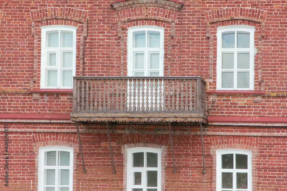 facade of an old brick house