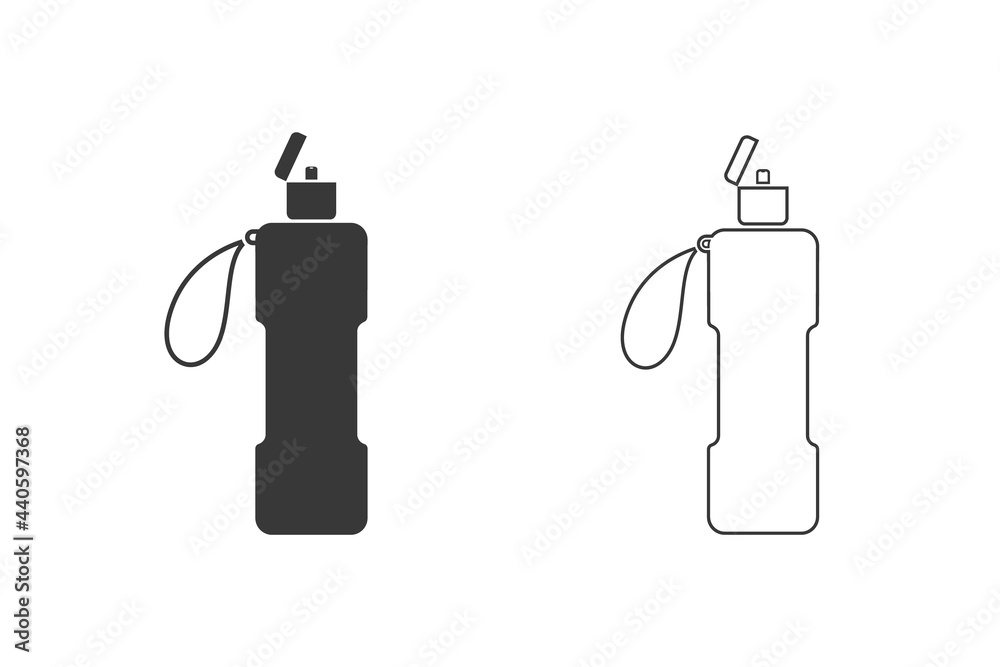 Sports water bottle icon set vector flat Sports water bottle icon set vector flat