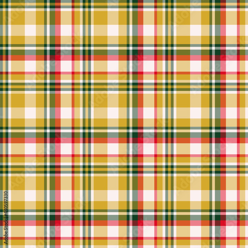 Plaid seamless pattern. Vector background of textile ornament. Flat fabric design.