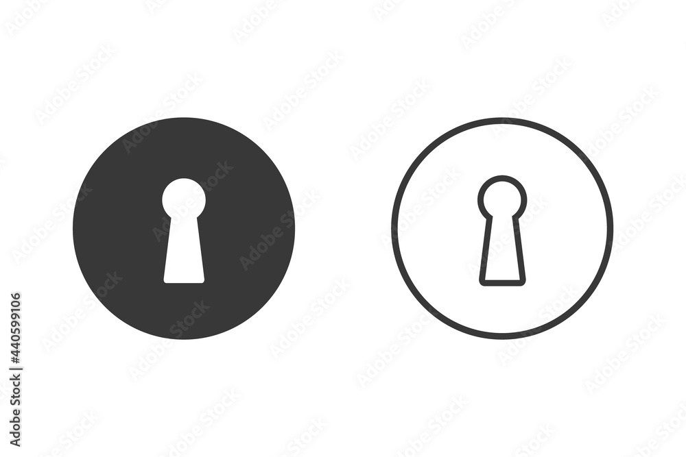 Keyhole icon set in circle. Stock Vector illustration isolated on white background Keyhole icon set in circle. Stock Vector illustration isolated on white background