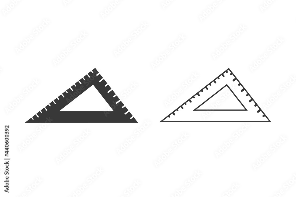Obraz premium Ruler vector icon set in flat style. Vector illustration