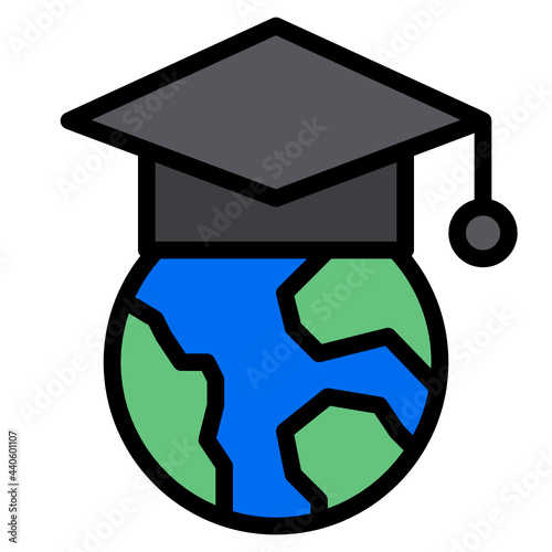 globe line icon