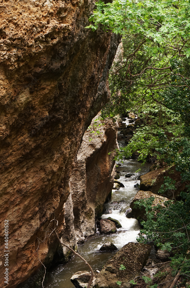 waterfall in the mountains, Zachlorou, Achaia, Greece