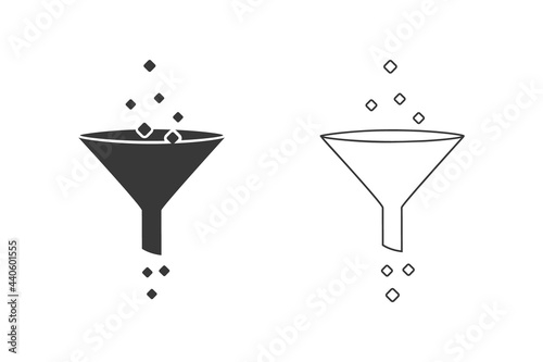 Filter icon set on white background. Vector
