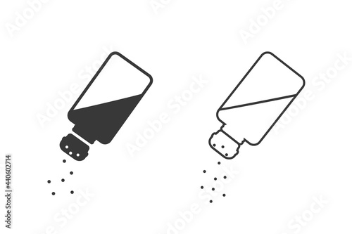 Vector isolated image of salt on white background in flat style icon set