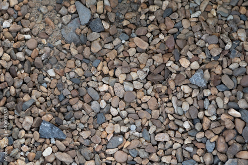 Small pebbles are commonly used to decorate the garden.