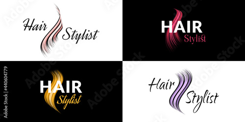 Fashionable hair stylist logo