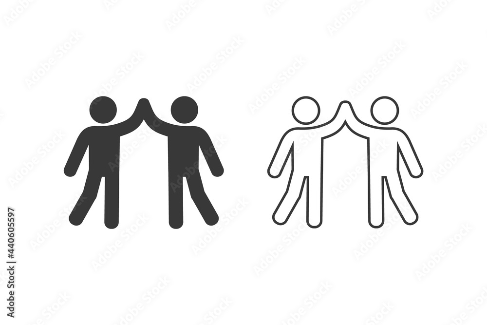 Hand Gesture of Two People Giving Each Other High Five in Sketch Style  Isolated on White Background. Stock Vector - Illustration of isolated,  group: 117553868