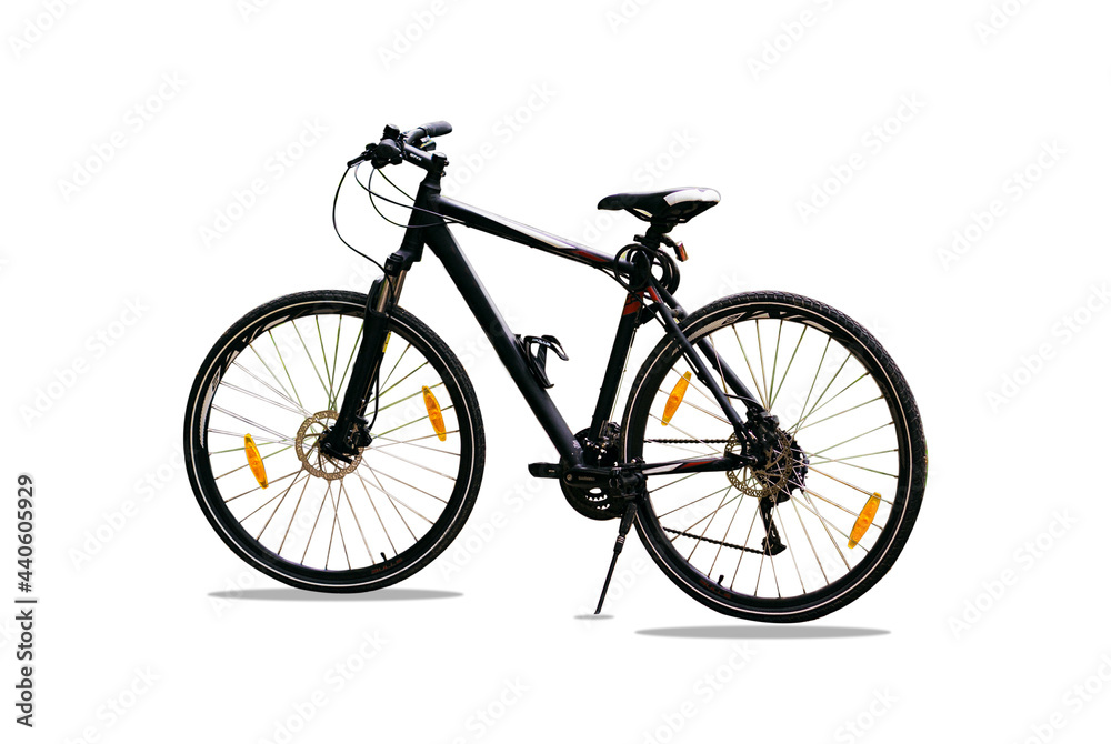 Bicycle on a white background, used for advertising.