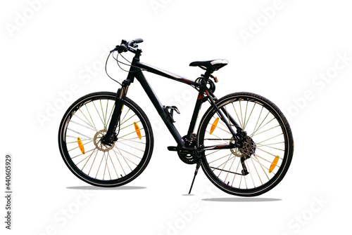 Bicycle on a white background, used for advertising.
