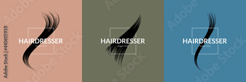 Fototapeta samoprzylepna Trendy hairdresser logo