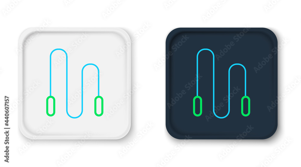 Line Jump rope icon isolated on white background. Skipping rope. Sport equipment. Colorful outline concept. Vector Line Jump rope icon isolated on white background. Skipping rope. Sport equipment. Colorful outline concept. Vector