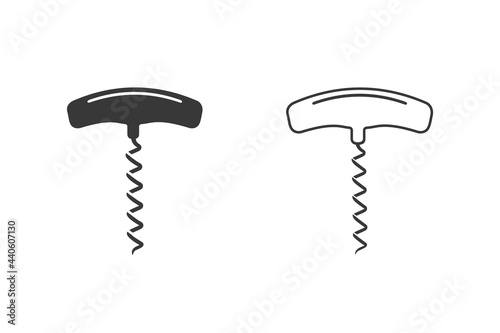 Corkscrew Opener Icon Set, Vector Art Illustration