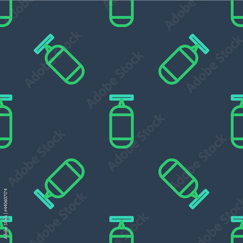 Line Punching bag icon isolated seamless pattern on blue background. Vector