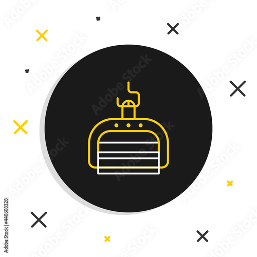 Line Ski lift icon isolated on white background. Colorful outline concept. Vector