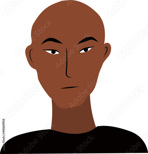Bold guy portrait illustration vector