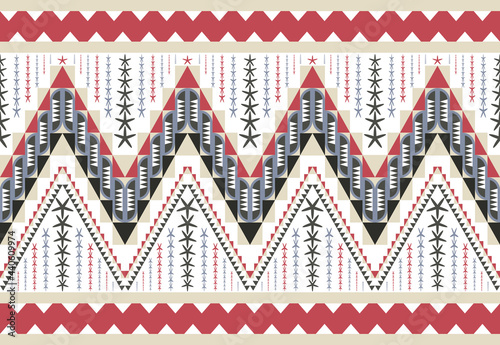 Ethnic abstract triangle pattern art. Tribal art pattern. Seamless pattern. vector.