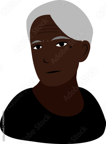 old black man Portrait illustration vector