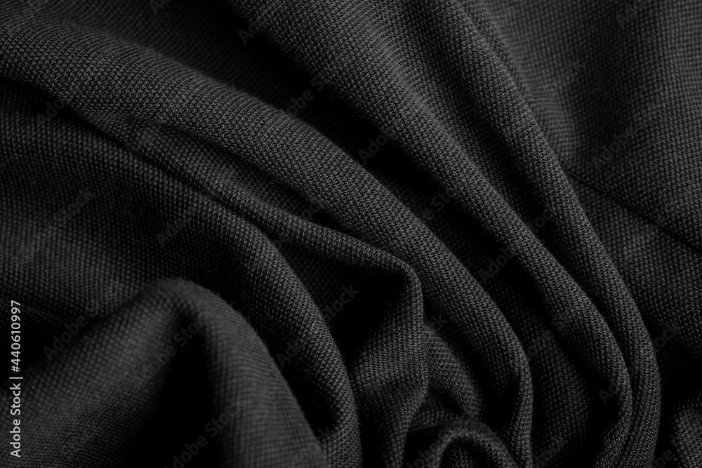 Fototapeta premium black fabric texture background, abstract