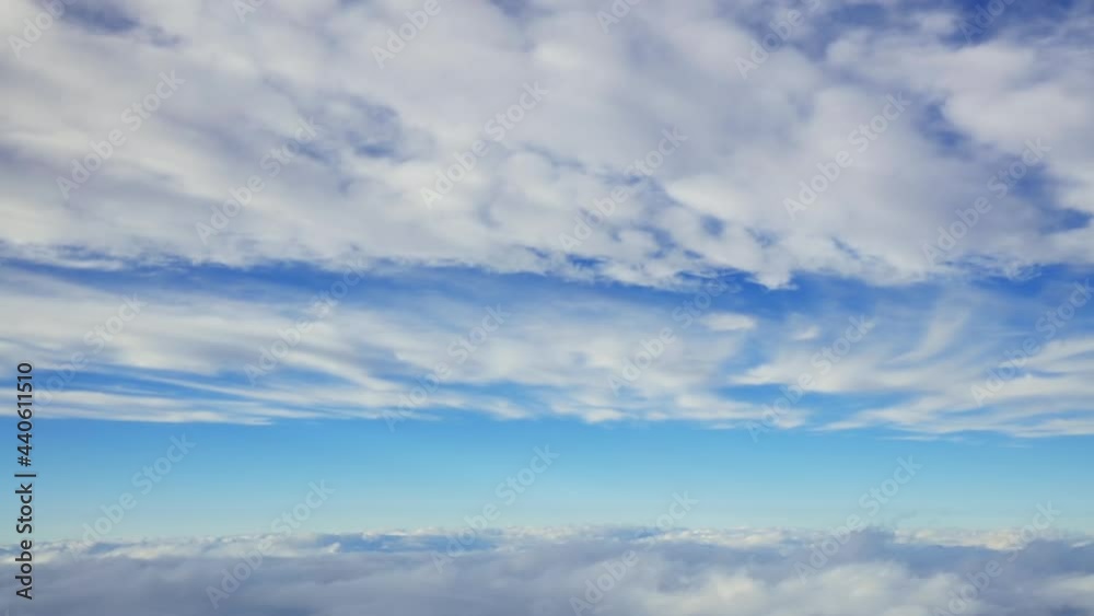 Flying Between Two Layers of Clouds. Aerial View Flying Between Two Layers of Clouds. Aerial View